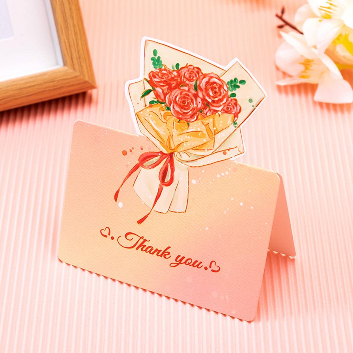 THREE-DIMENSIONAL BOUQUET FLOWER GREETING CARD