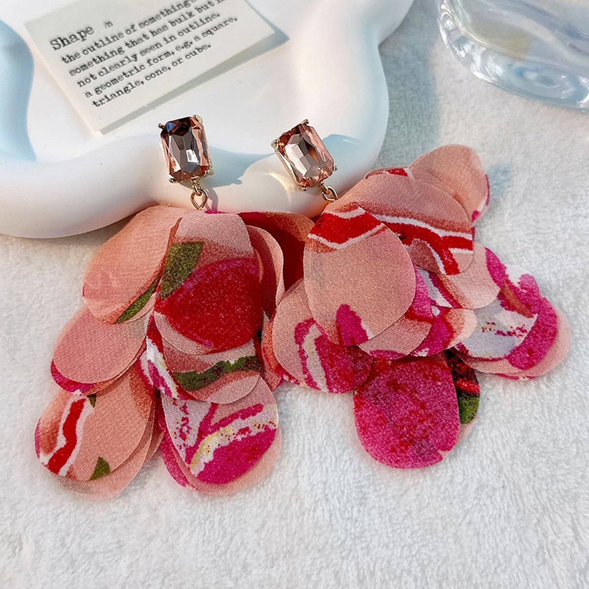 Handmade Layered Floral Tassel Earrings for Women