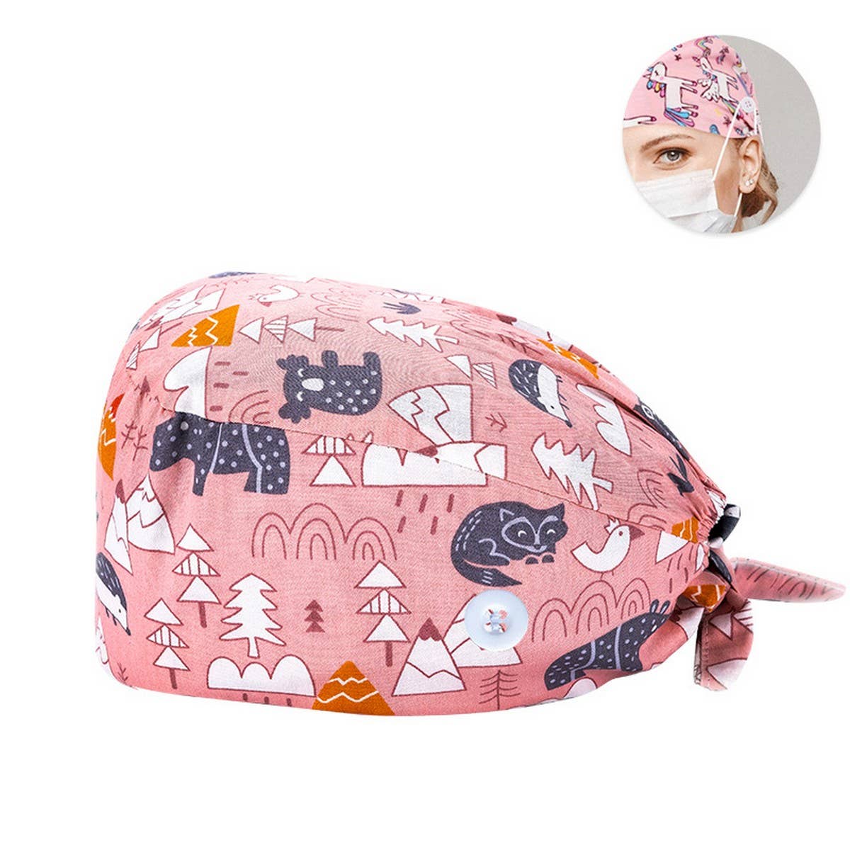 PRINTED SURGICAL CAP SCRUB CAP COTTON NURSE CAP_CWAH3378
