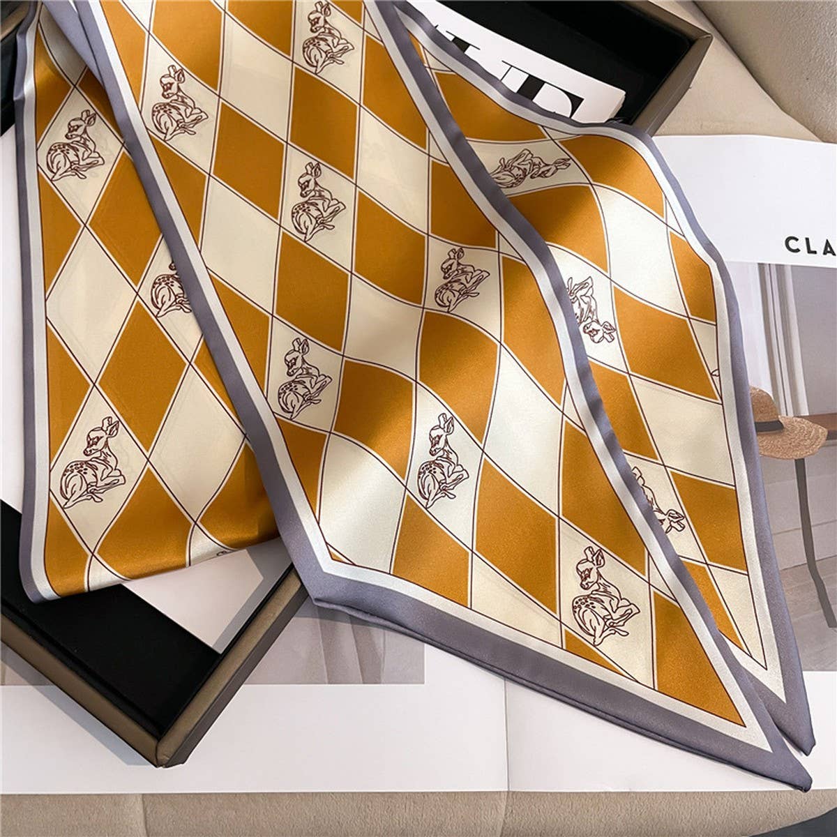 Skinny Silk Scarf for Hair, Neck or Bag Wrap_CWASC1512🎗️