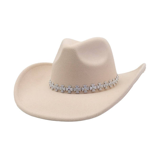 Ethnic Style  Felt Cowboy Fedora Hat_CWAH04441