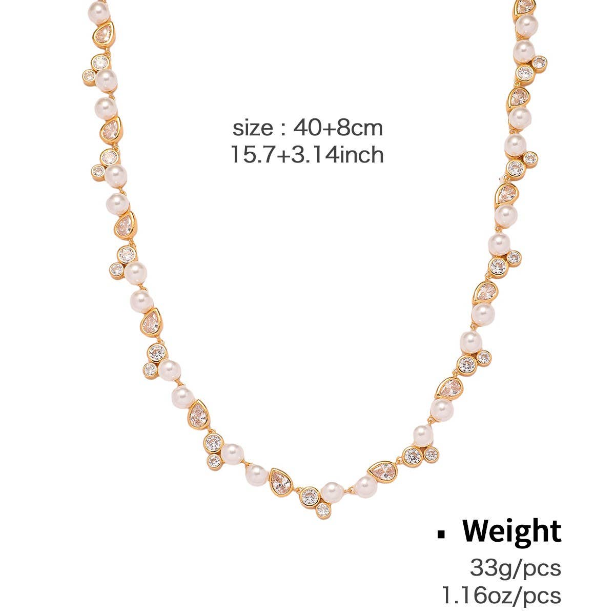 TEMPERAMENT GLASS PEARL NECKLACE EARRINGS SET