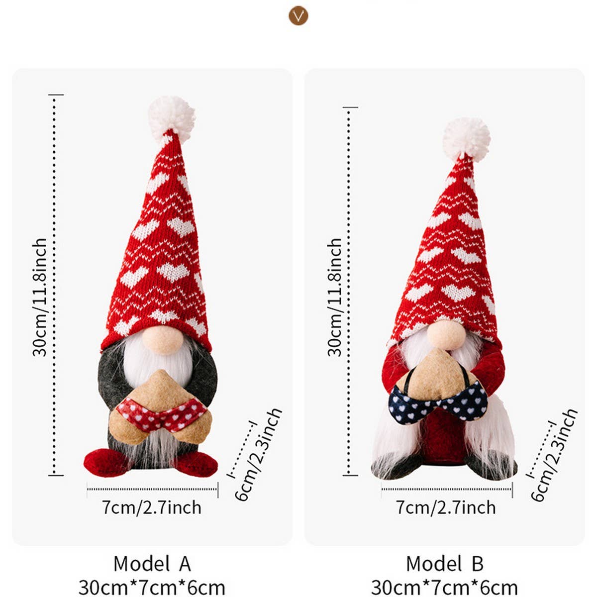 CWMM10269_VALENTINE KNIT GNOME DOLL WITH HEART