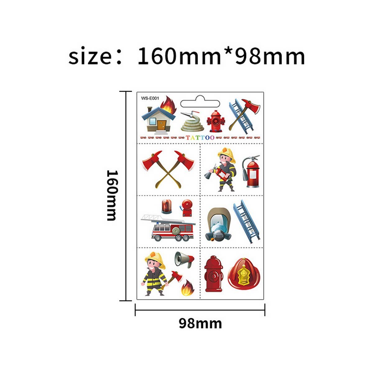 Kids Waterproof Fire Truck Tattoos for Safety Week