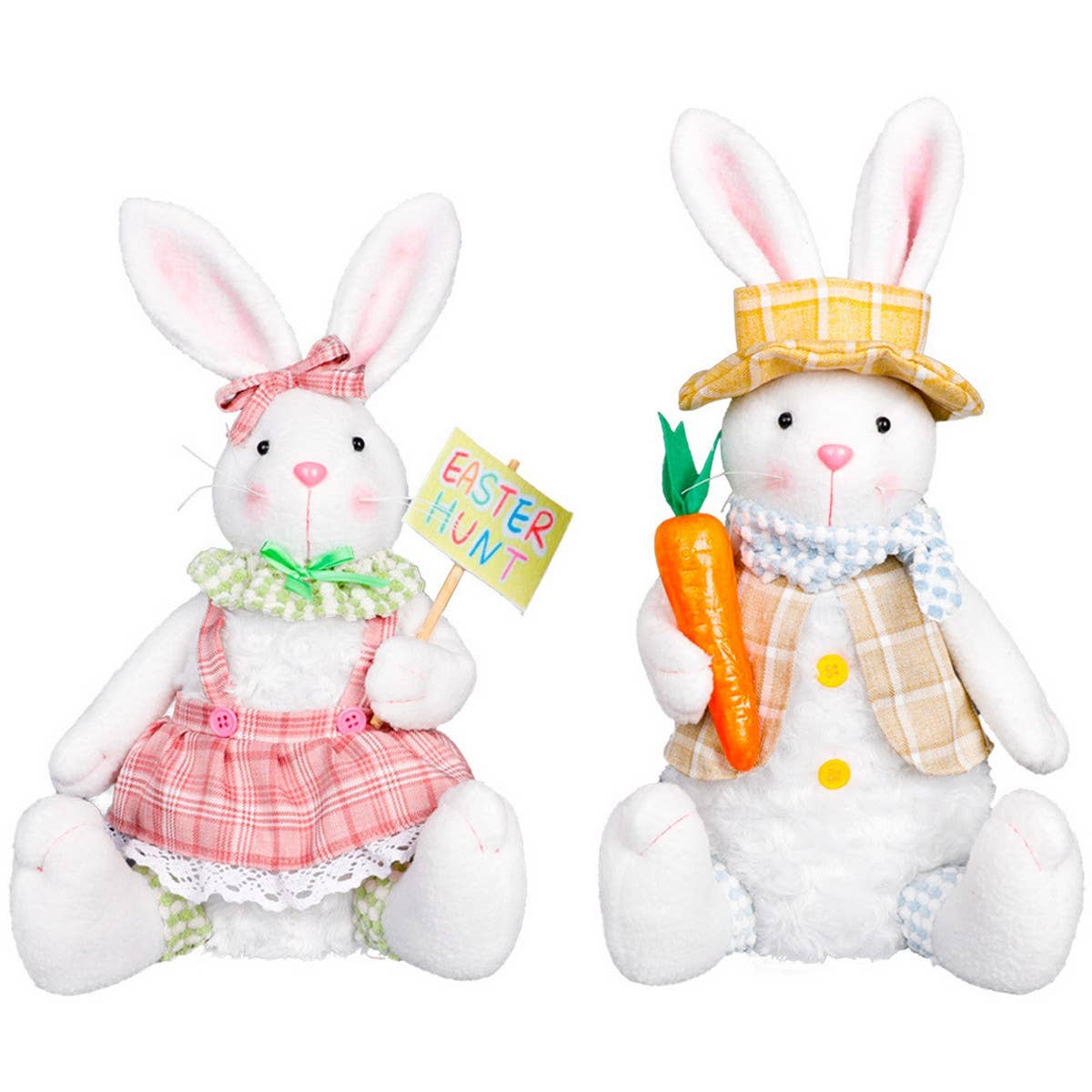 EASTER LIGHTED BUNNY DOLL BUNNY ORNAMENTS