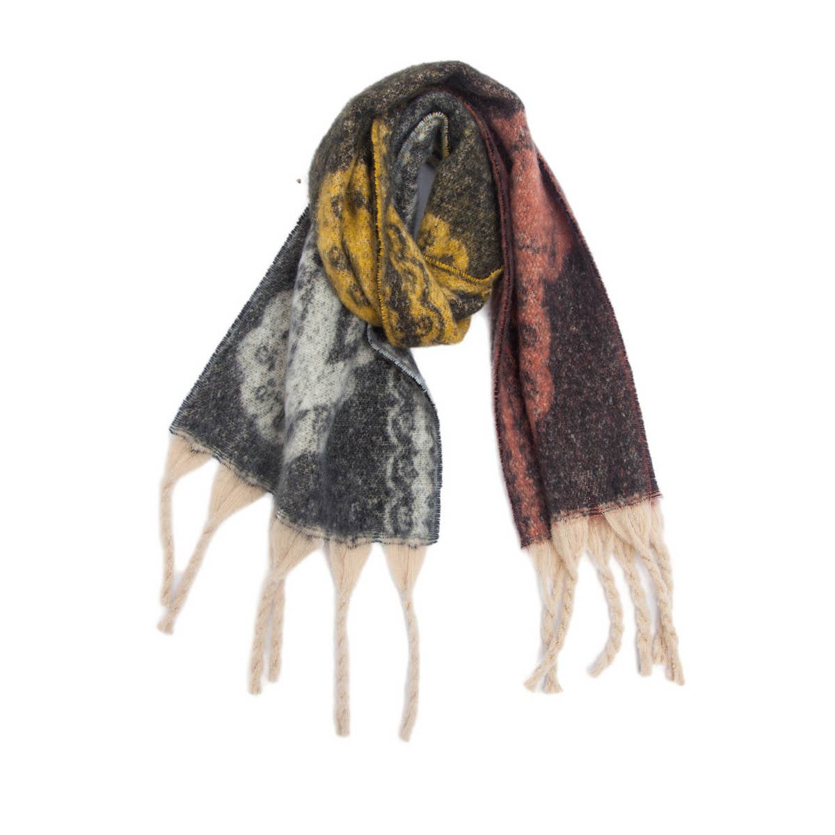 Paisley Jacquard Scarf ??Thick Fringe Winter Shawl_CWASC0857