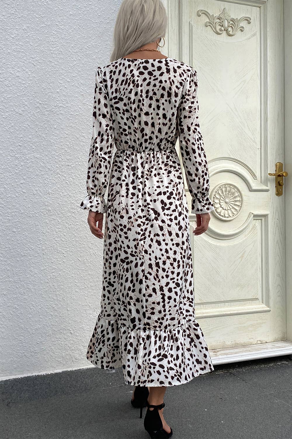 FASHION CLASSIC V-NECK SPLIT WAIST DRESS