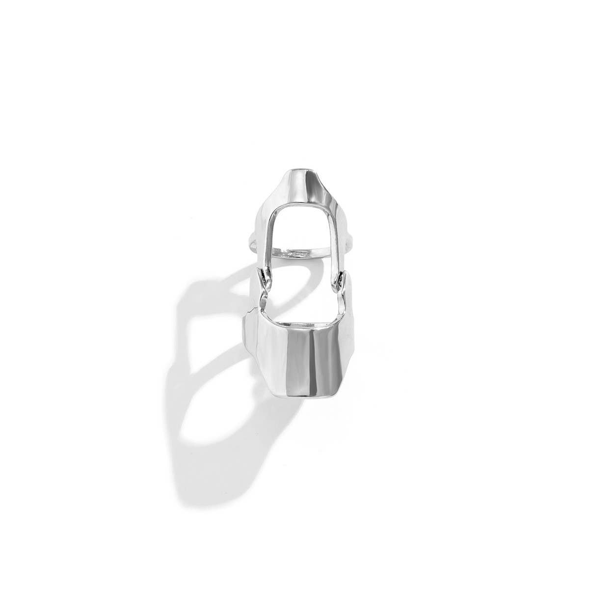 HOLLOW GEOMETRIC RETRO HIP-HOP RING