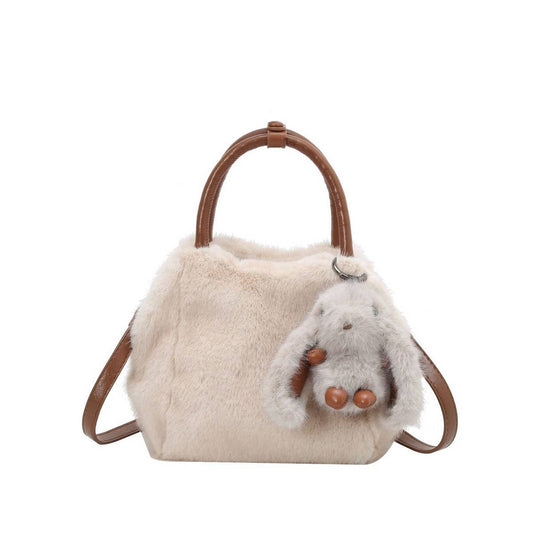 Faux Rabbit Fur Fluffy Handbag Women Shoulder Bag_CUAB00570