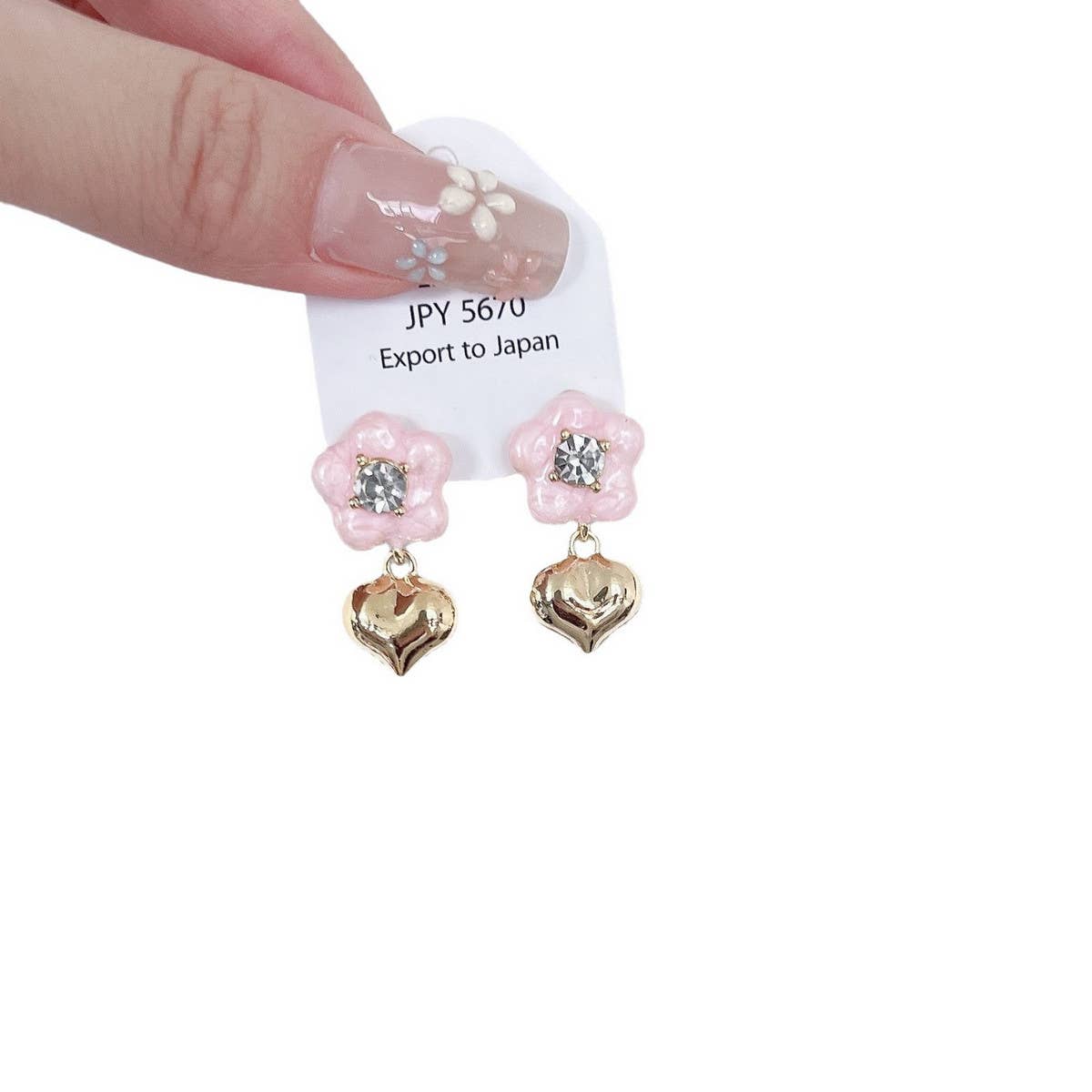 FASHION FLOWER HEART EARRINGS_CWAJE2044