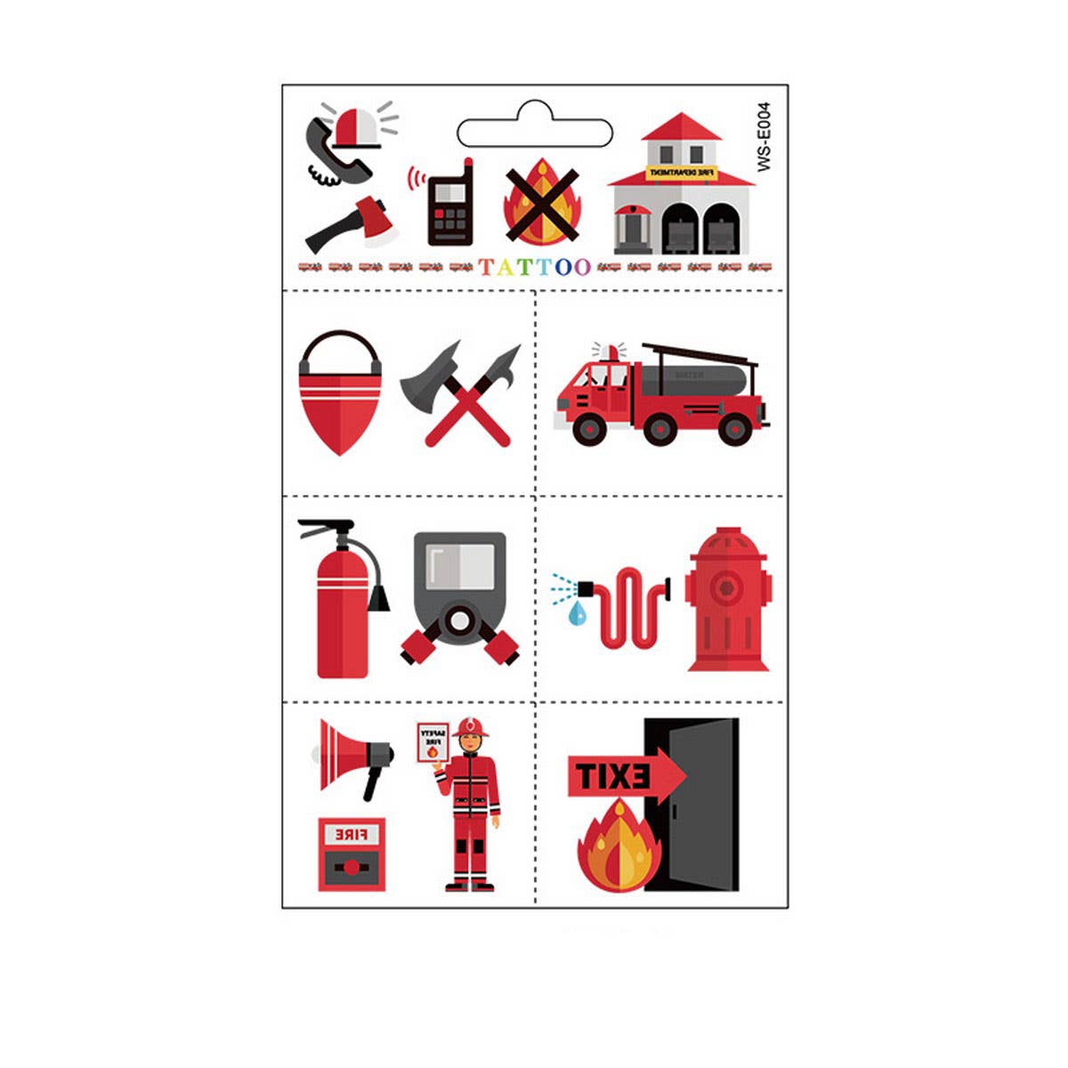 Kids Waterproof Fire Truck Tattoos for Safety Week