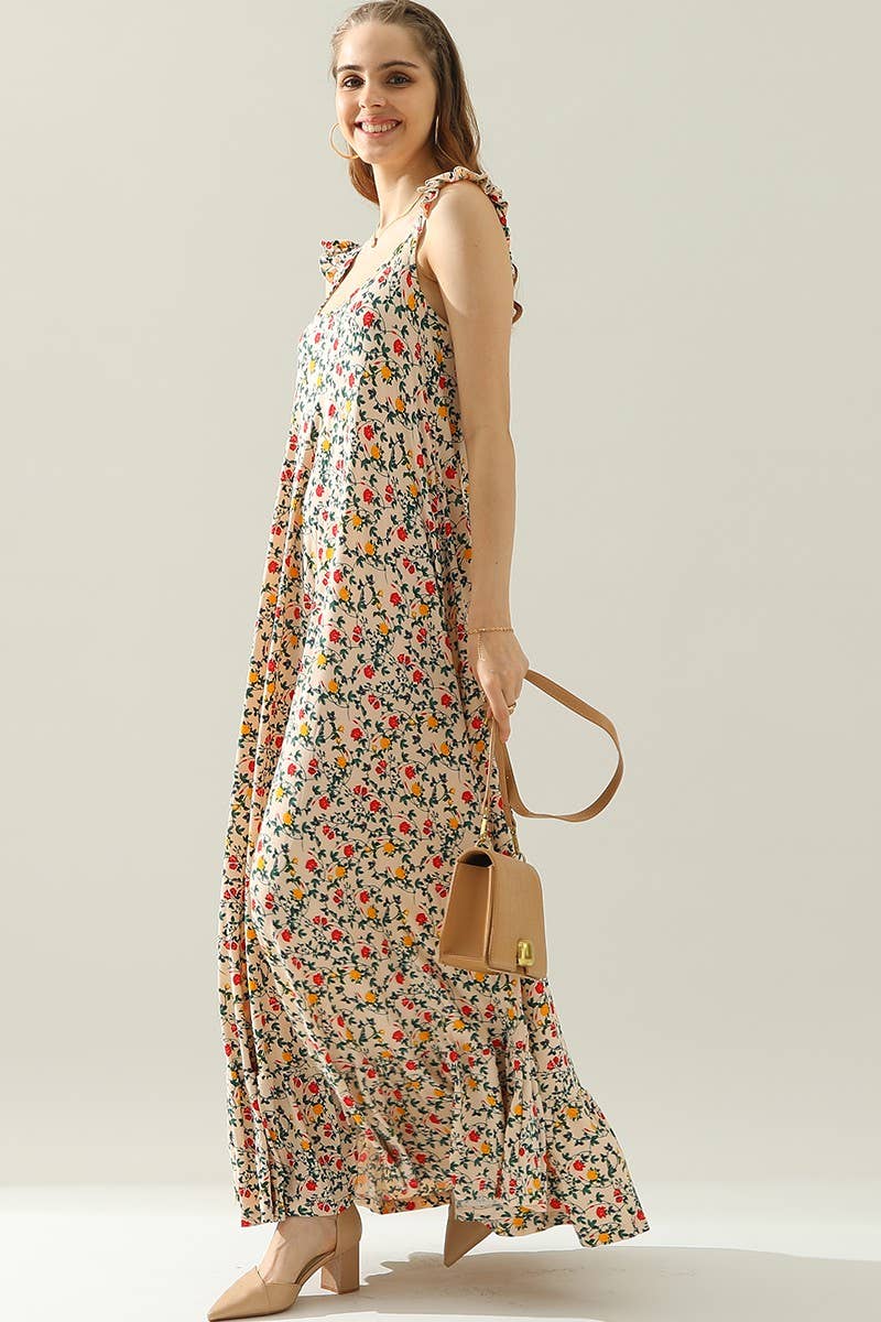 CWDMD772_RUFFLE DETAILED SLEEVELESS MAXI DRESS