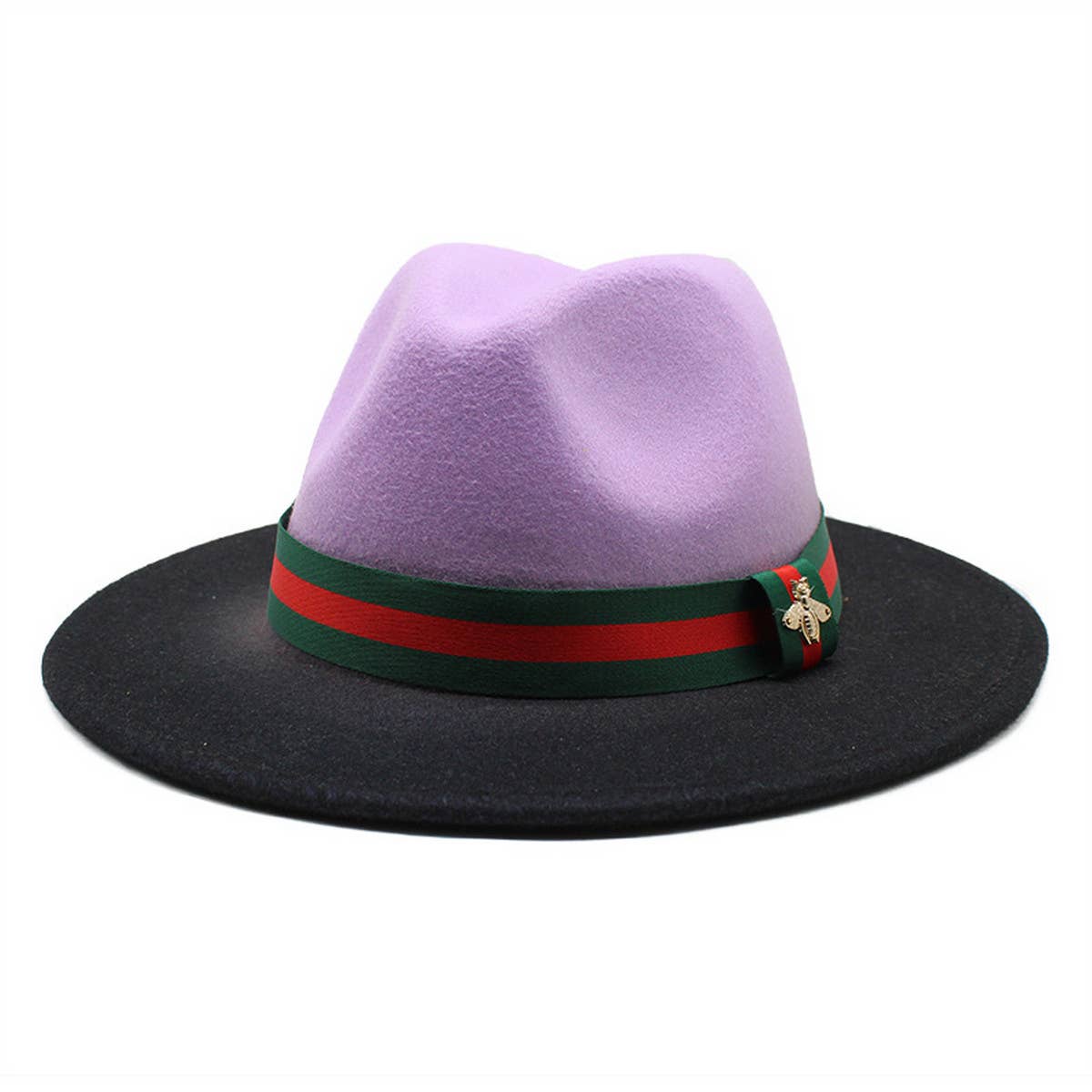 COLOUR MATCHING GRADIENT STRIPED RIBBON JAZZ HAT_CWAH0809