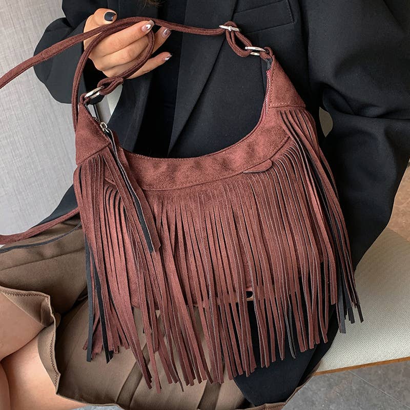 Tassel personalized large-capacity crossbody bag