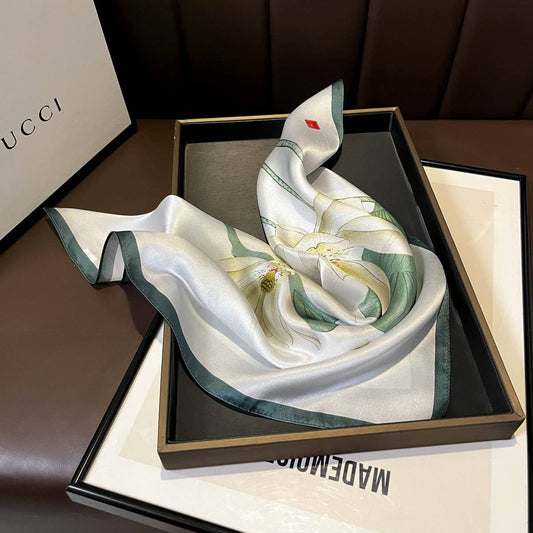 Silk Camellia Scarf - Versatile Sun Protection