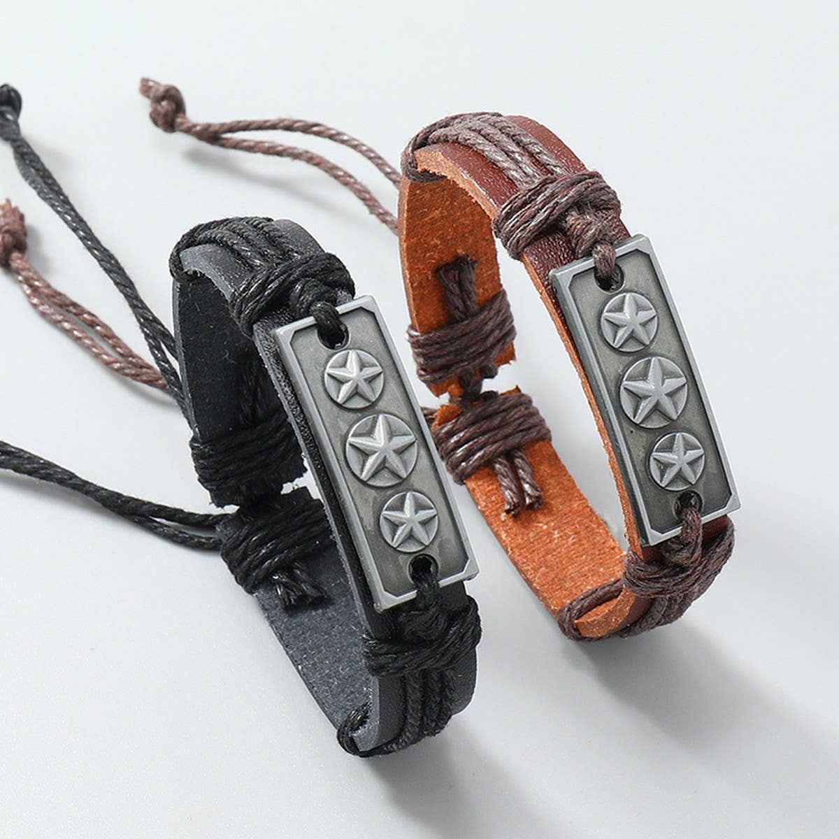 SIMPLE HAND-WOVEN VINTAGE LEATHER BRACELET_CWMM4517