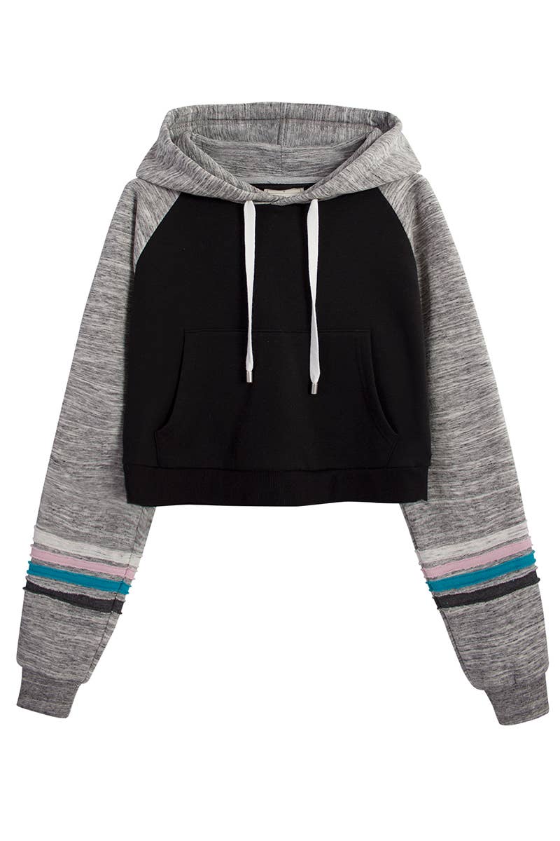 CWOHOL424_Basic Lightweight Pullover Cropped Hoodie