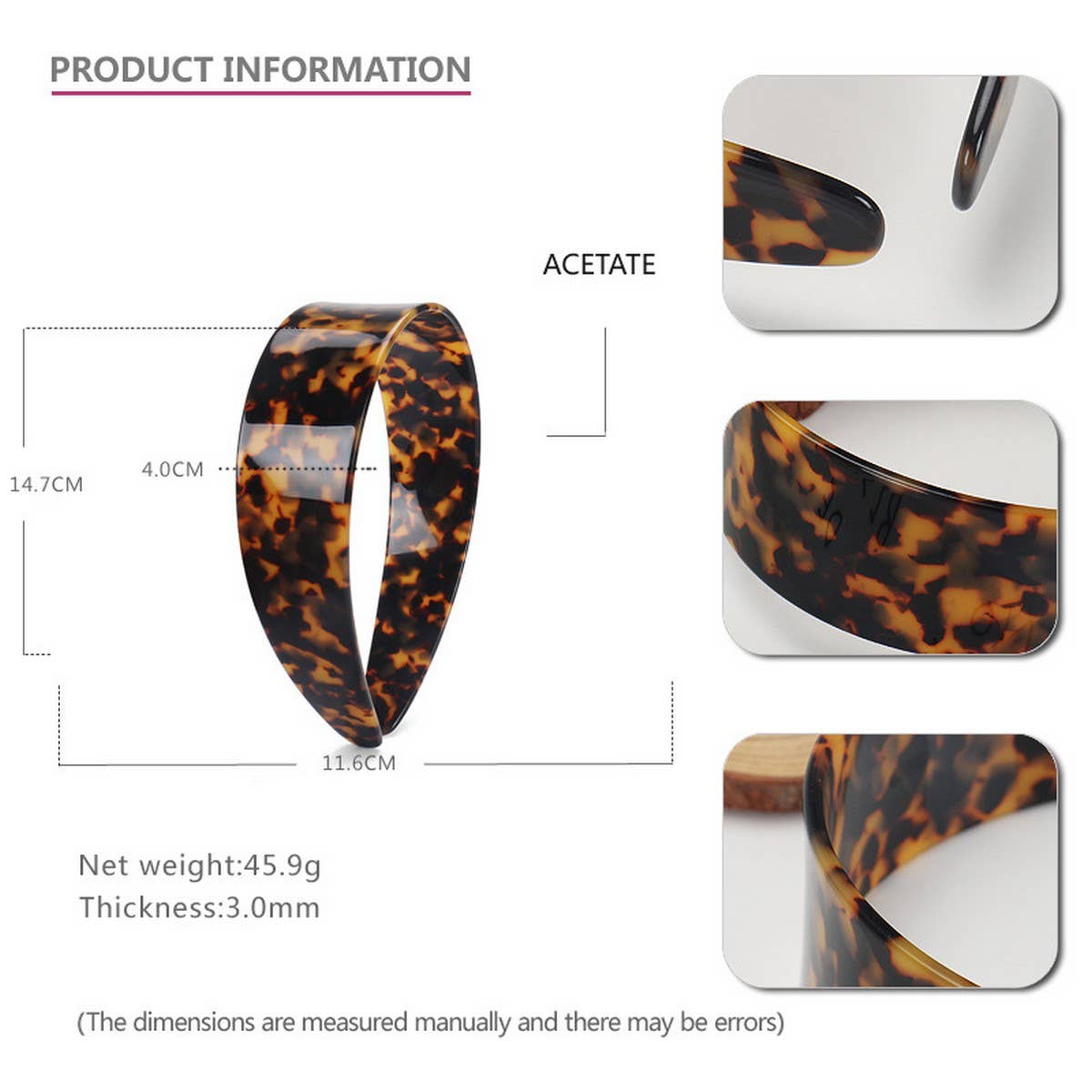 ACETATE 4CM WIDE TOOTH ANTI-SLIP HEADBAND_CWAHA4349