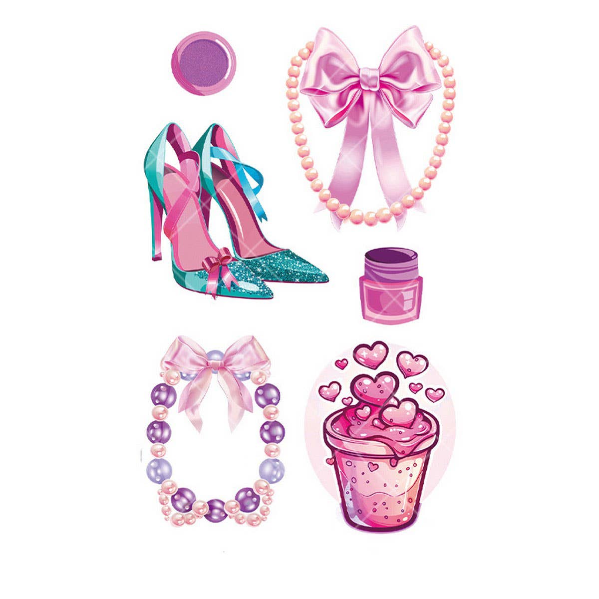 Pink Guitar Girl Tattoos ??Waterproof Kids Party_CWMM8382