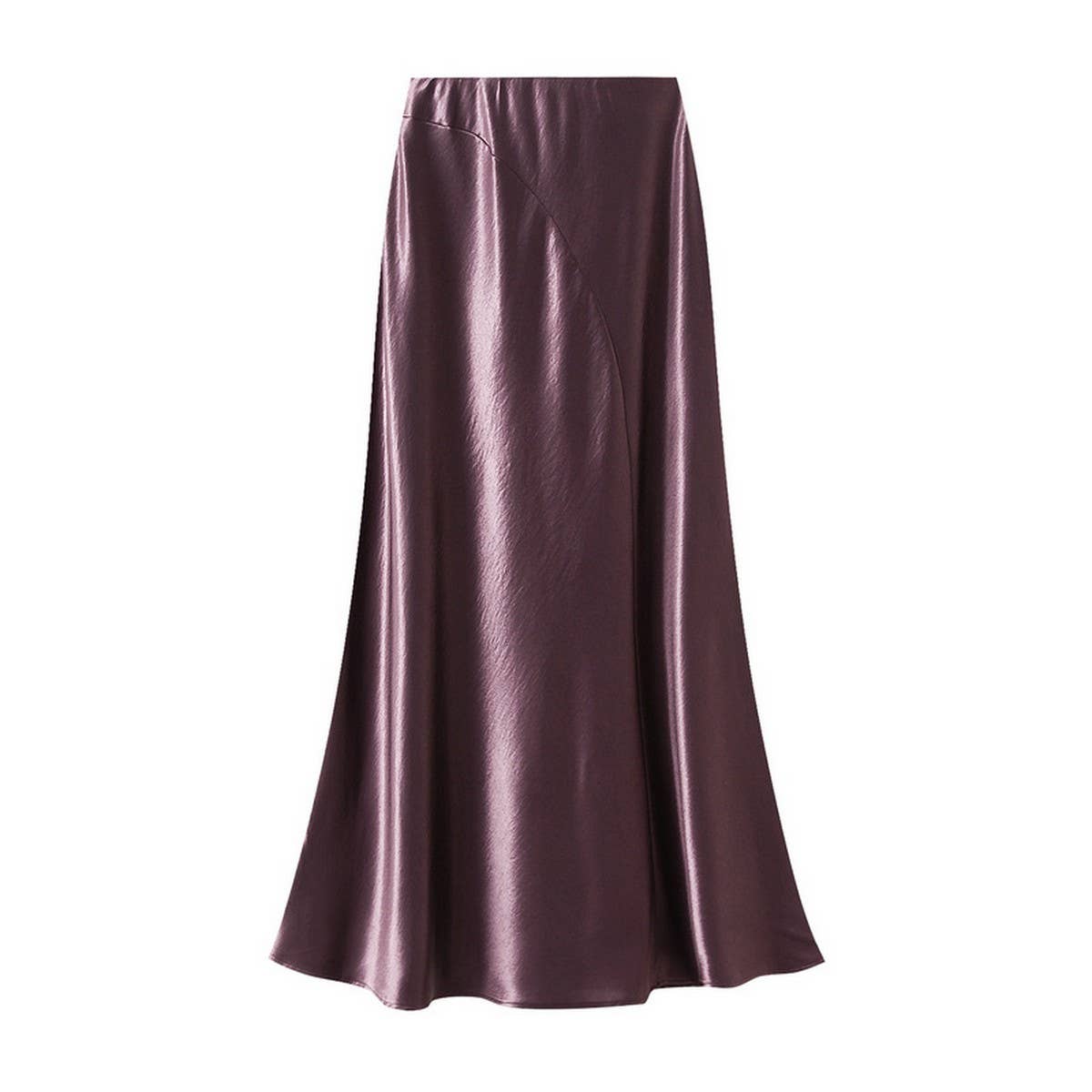 Asymmetrical Satin Fishtail Slimming Midi Skirt_CWBMS0353