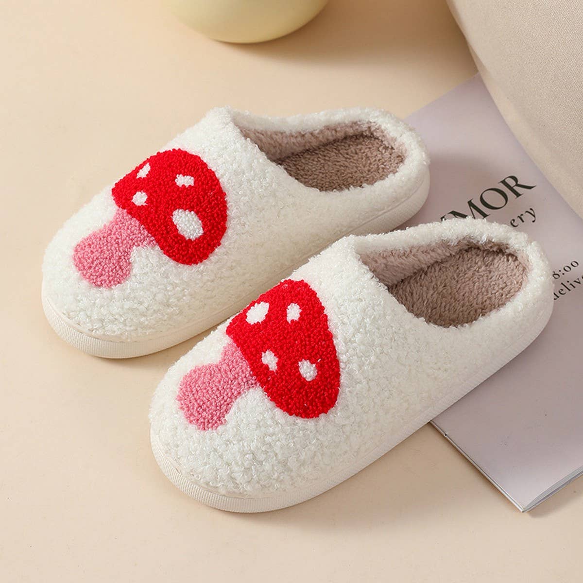 HOME LOVE PATTERN NON-SLIP COTTON SLIPPERS