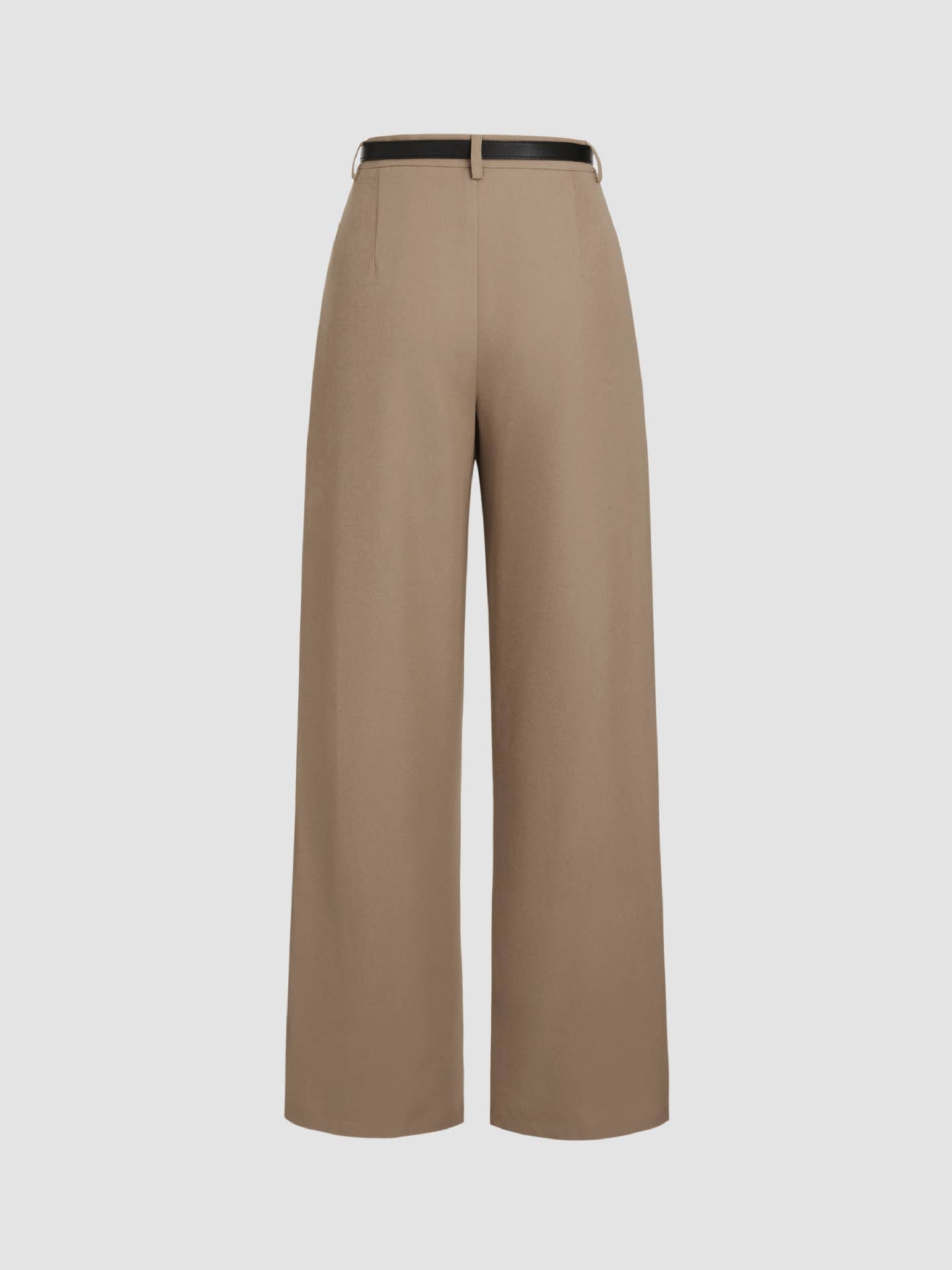 High-waisted straight-leg trousers with a belt