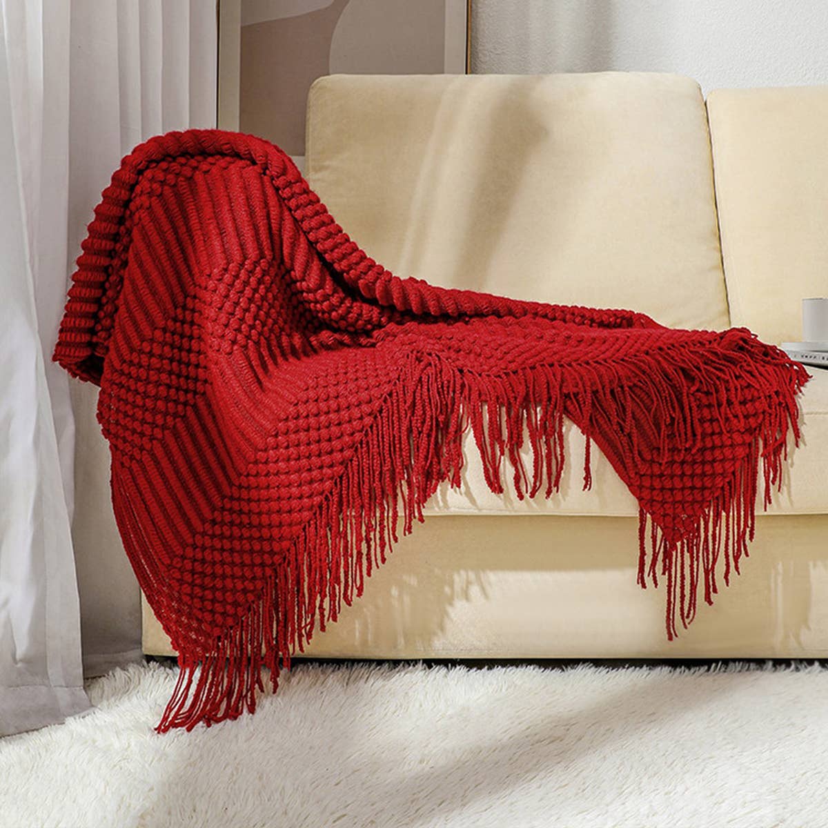 DOUDOU BLANKET FRINGED SHAWL BLANKET