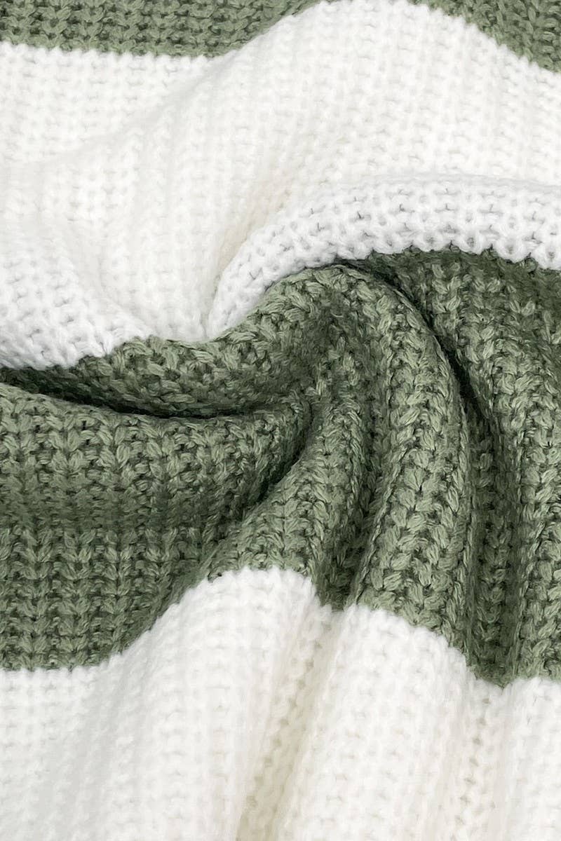 CWOSWL07625_RETRO COLORBLOCK STRIPED LOOSE KNIT SWEATER