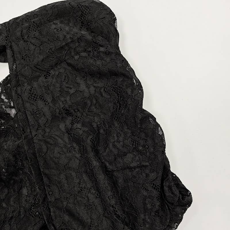 Lace patchwork see-through one-piece trousers