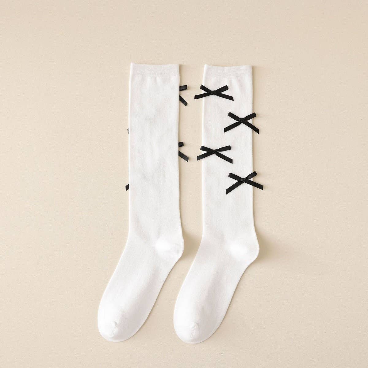 JK CALF SOCKS DECORATION BOW COTTON STOCKINGS