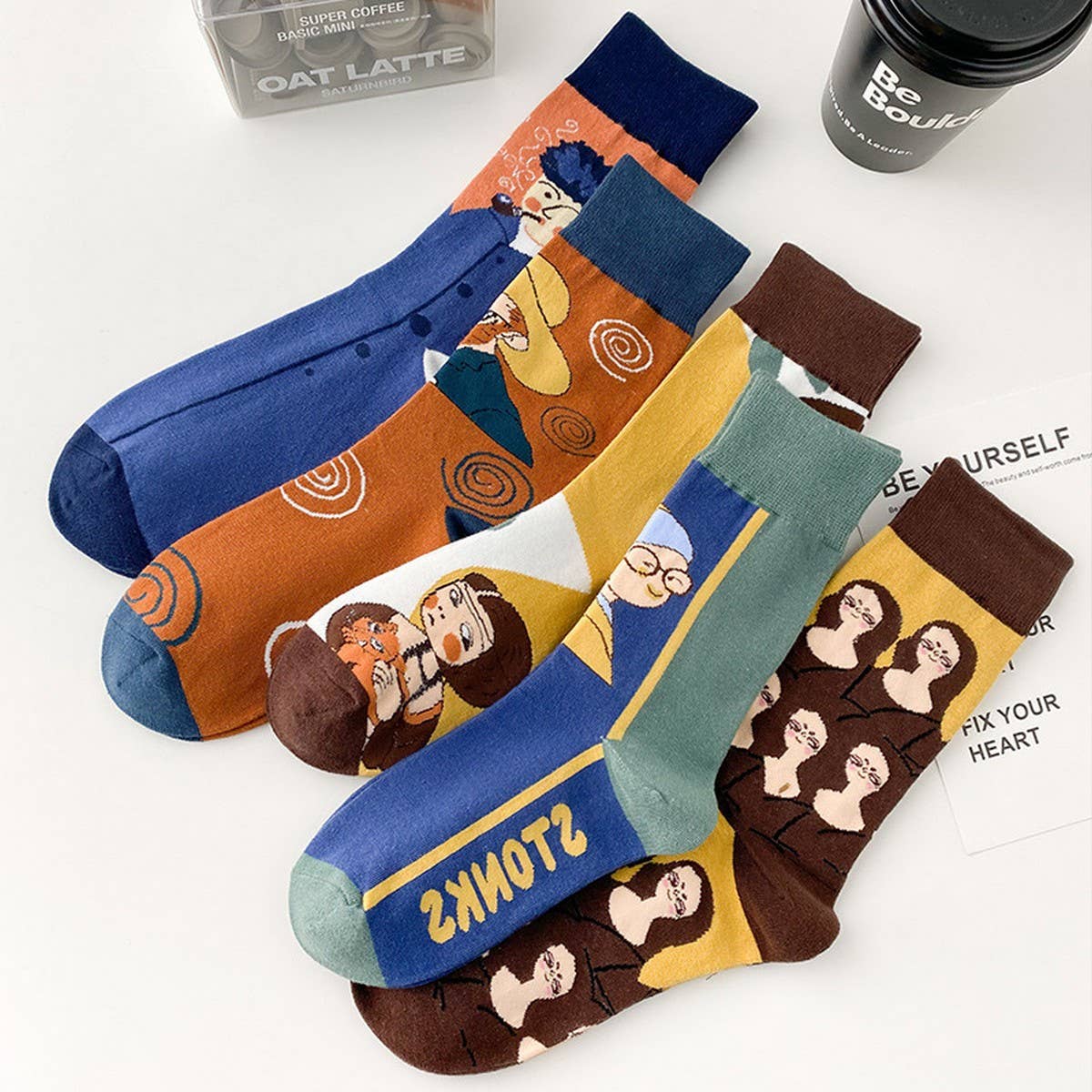 CWMS02743_COUPLES CREW SOCKS BREATHABLE FASHION UNISEX