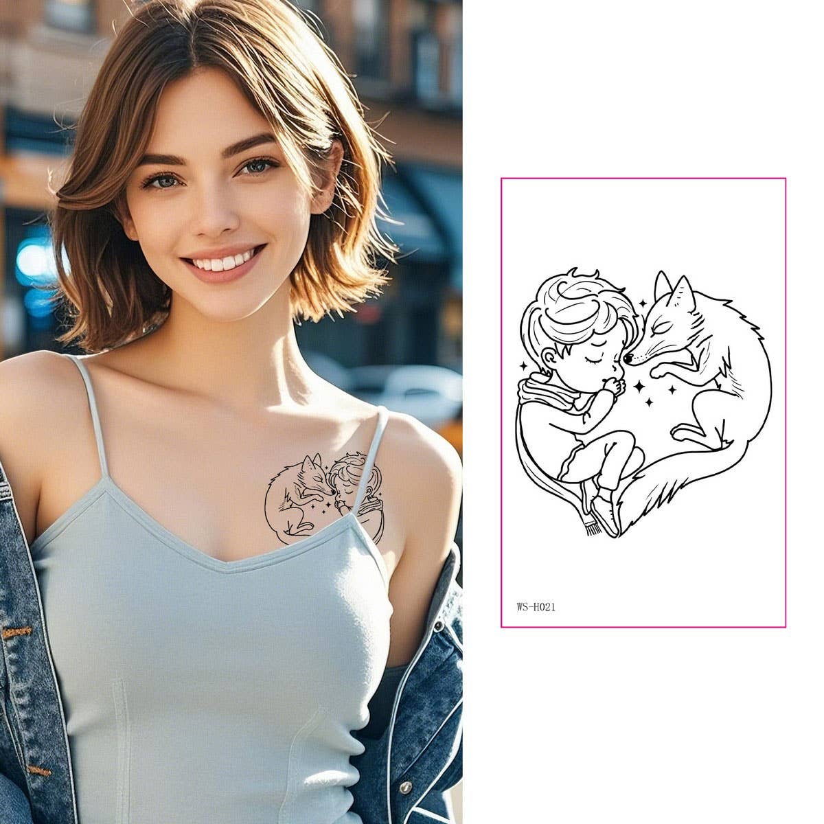 Prince Boy Rose Fox Planet Tattoo Stickers_CWMM8267