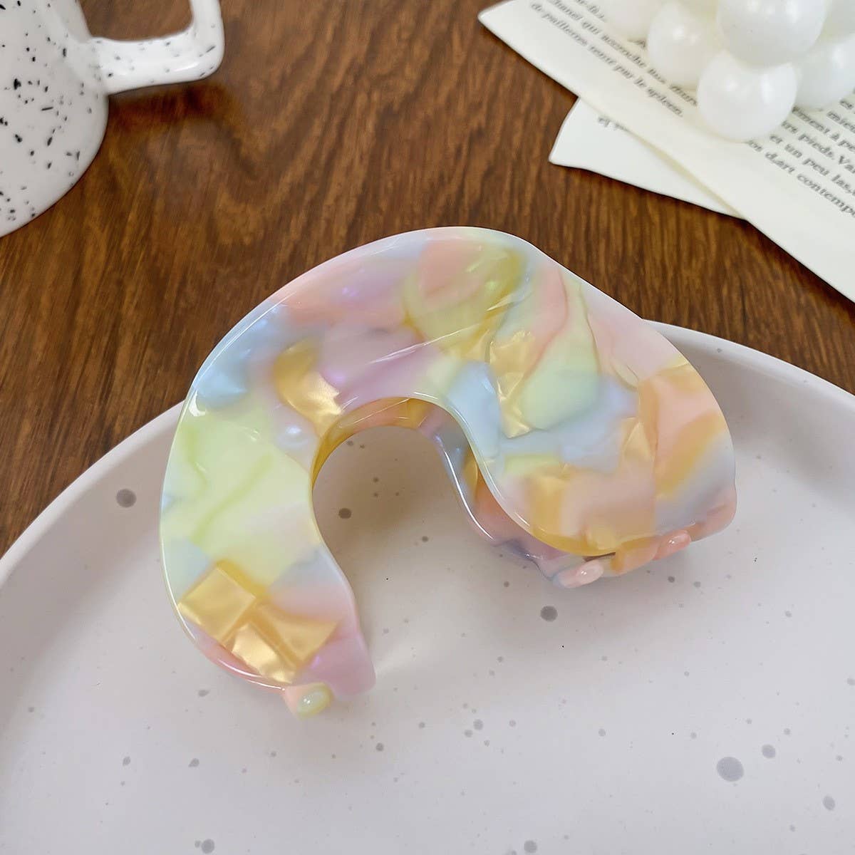 Elegant Acetate Hair Claw, Back Bun Shark Clip_CWAHA1594