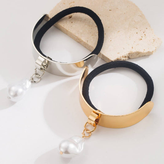 Gold Waterdrop Heart Pendant Elastic Hair Tie