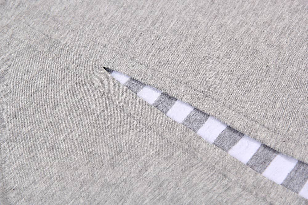 FAKE TWO CREW NECK STRETCH LOOSE STRIPED T-SHIRTS