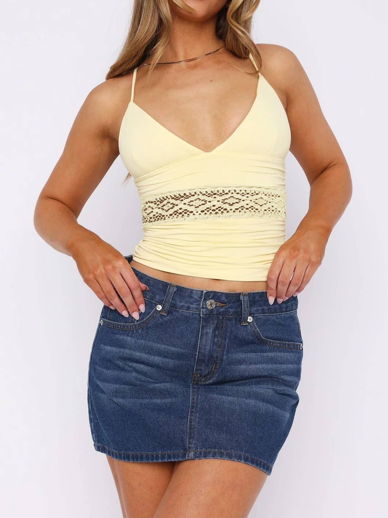 Sexy Spice Y2K style lace halter halter top