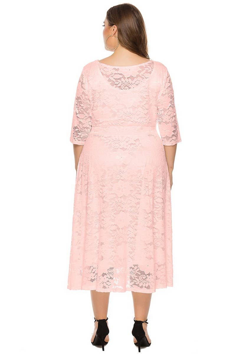 CWDMD3207_PLUS SIZE LACE POCKET EVENING GOWN DRESS