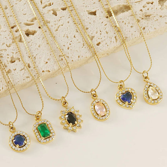 STAINLESS STEEL ZIRCON HEART PENDANT NECKLACE_CWAJE0682