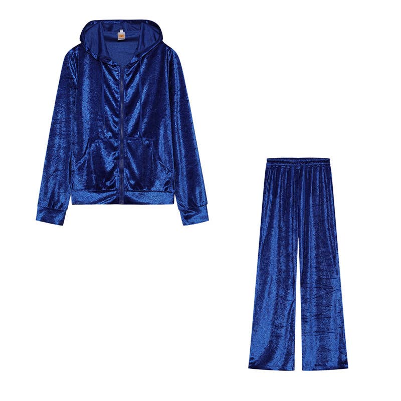 Fashion rhinestone Korean velvet sportswear set