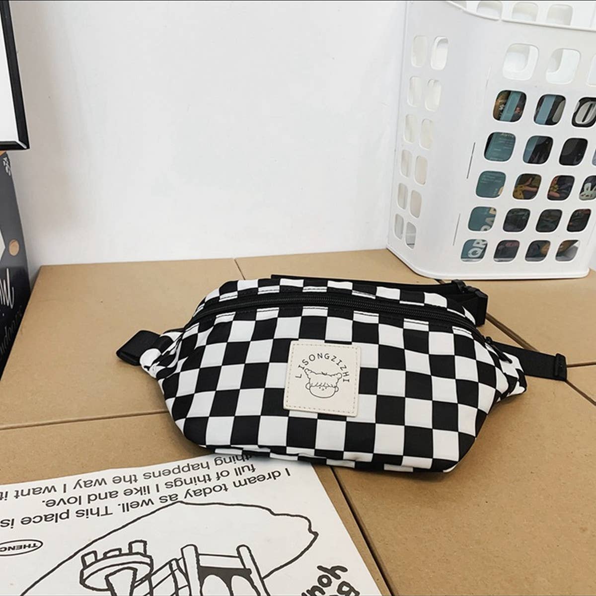 RETRO CLASSIC CONTRAST PLAID SHOULDER BAG_CWAB1605