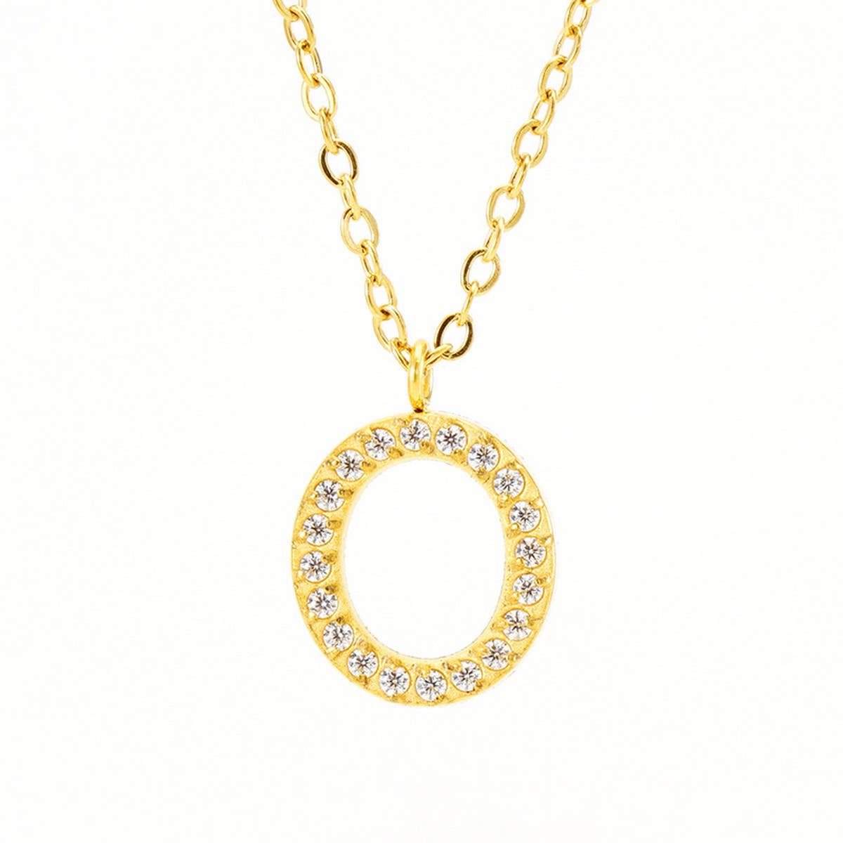 FASHION 26 LETTER DIAMOND PENDANT NECKLACE_CWAJE0684