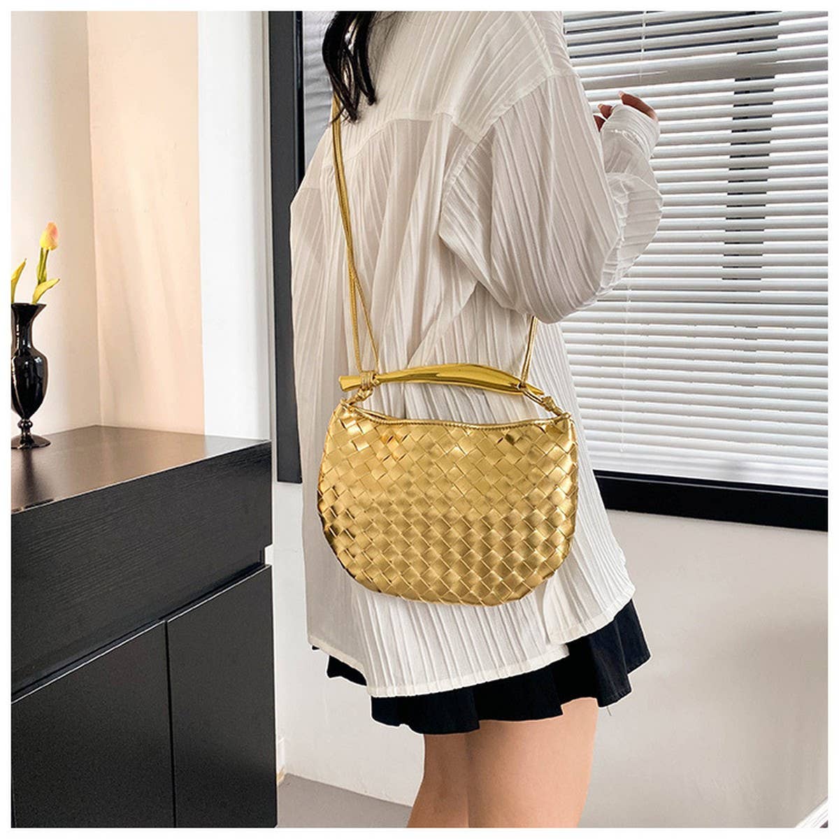 BRAID CROSSBODY BAG SARDINE BAG WOVEN HANDBAG_CWAB1911
