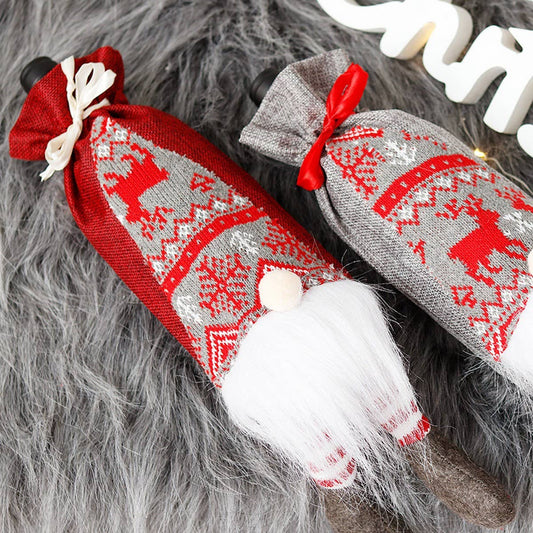 Rudolph 3D Santa Wine Bottle Bag with Beard_CWAJE05397