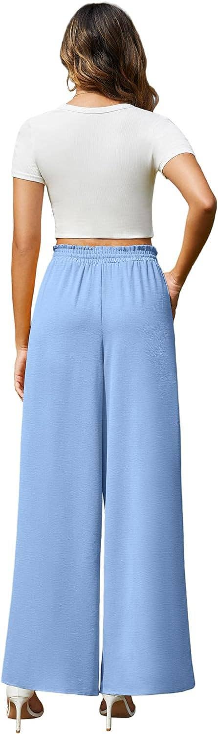 Loose high-waisted and wide-leg trousers