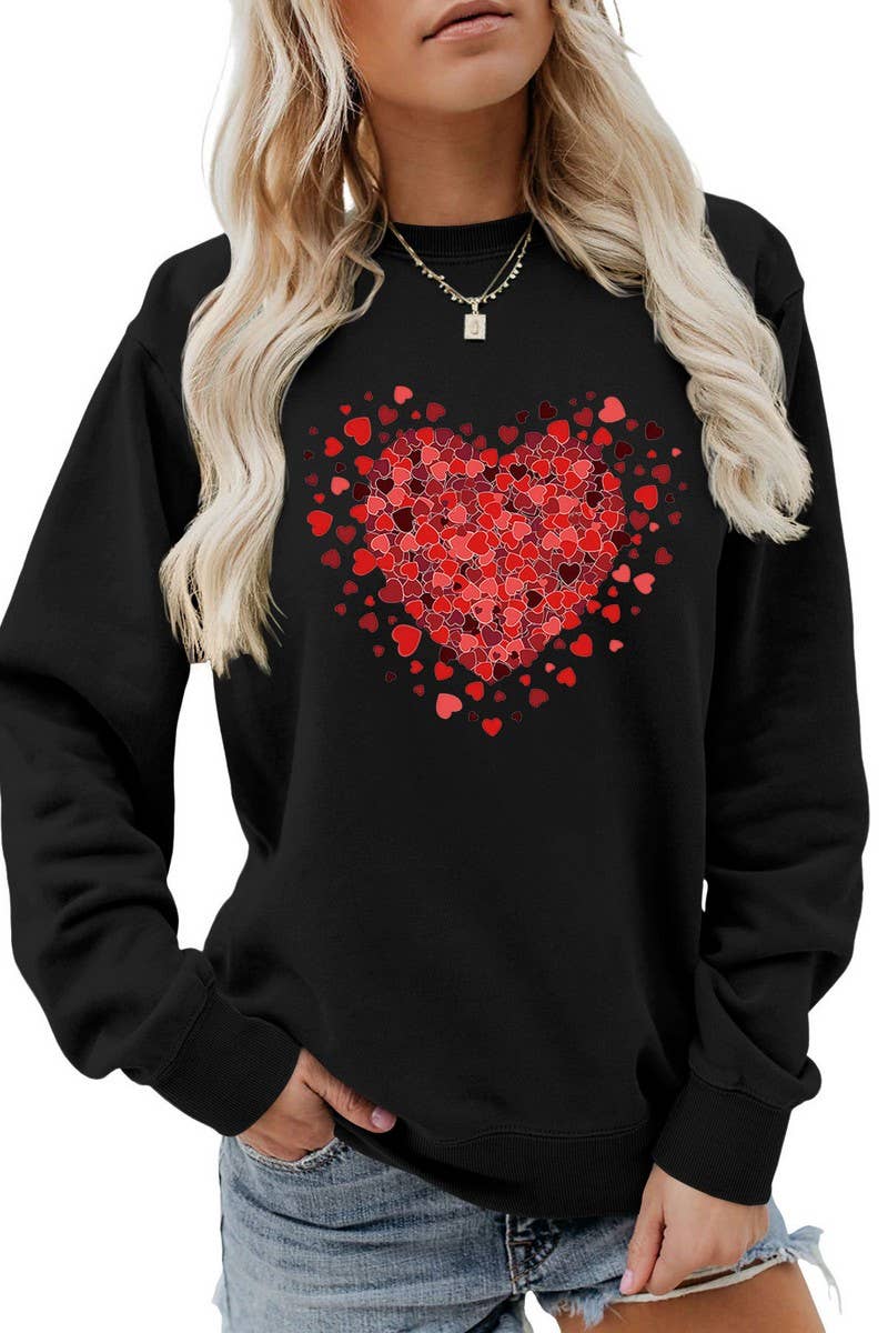 VALENTINE FUN PATTERN LONG SLEEVE SWEATSHIRT_CWTSTL0971