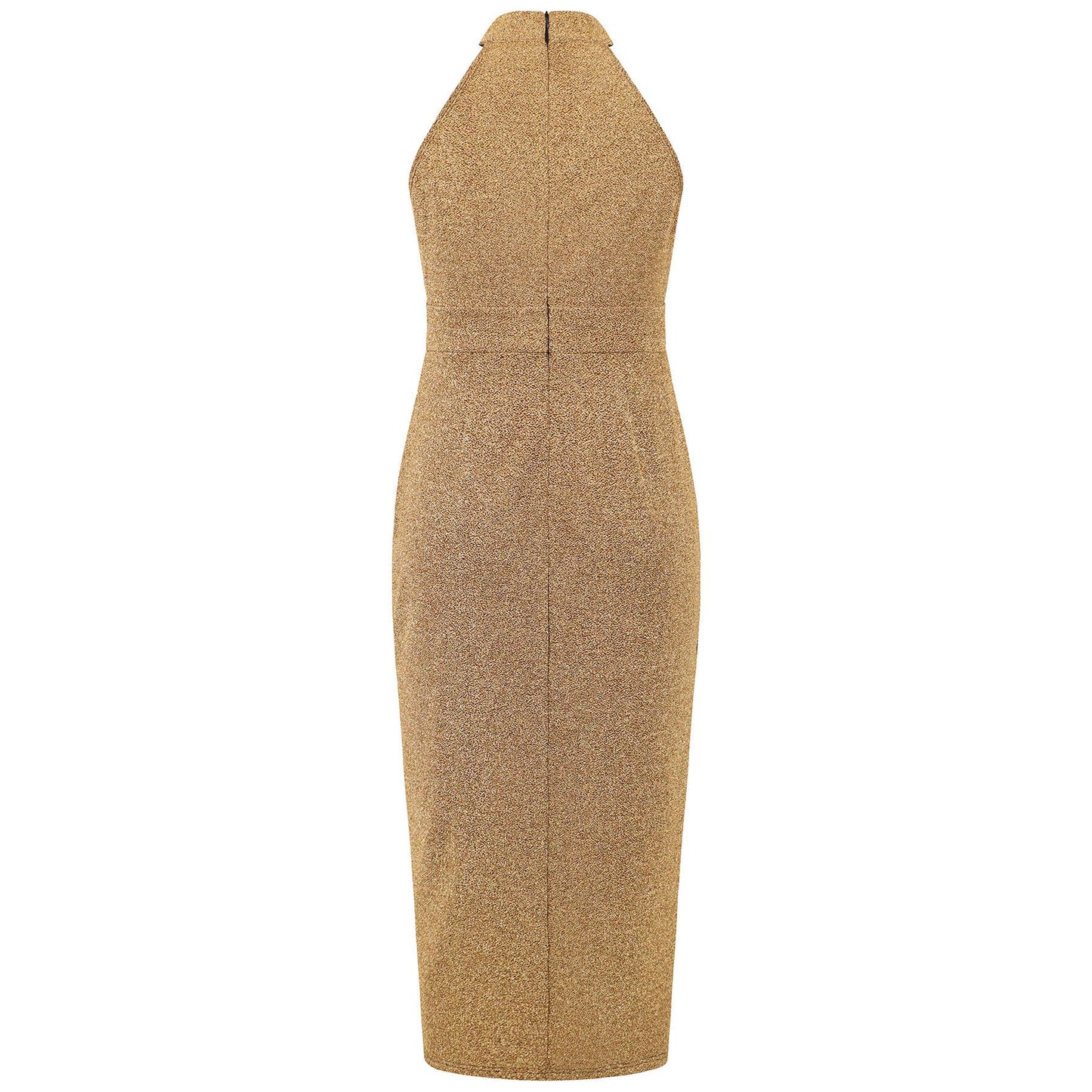 Shiny stand-up collar sexy slit irregular dress