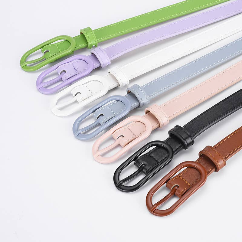 MACARON MATCHING UP PIN BUCKLE BELT FOR WOMEN
