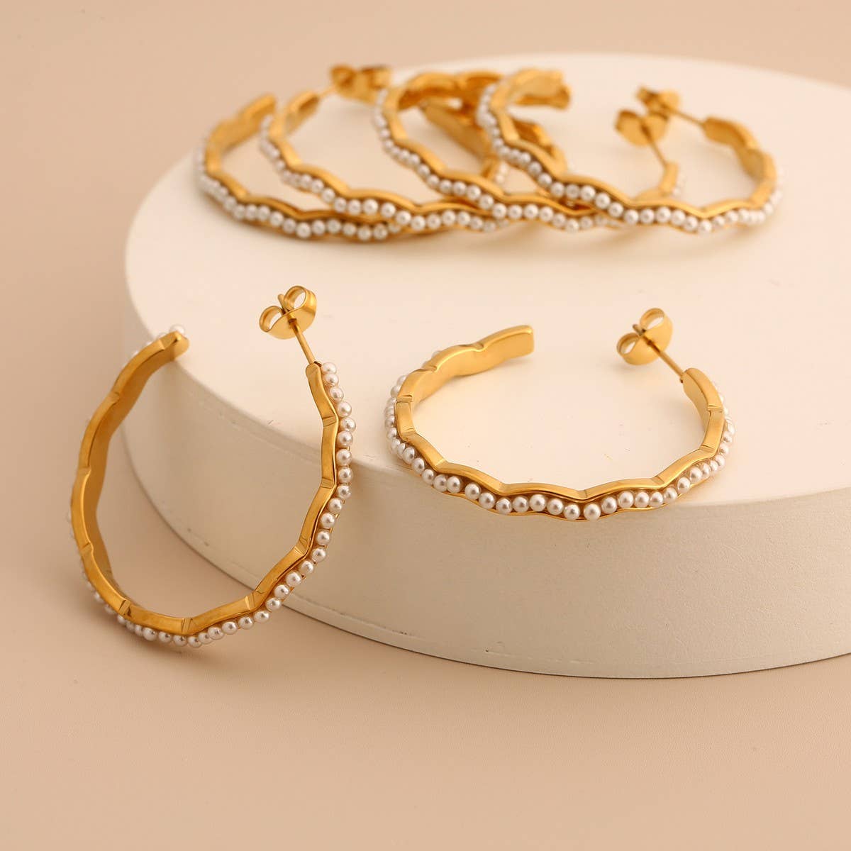 Pearl Stainless Steel Earrings Luxury Design_CWMM8898