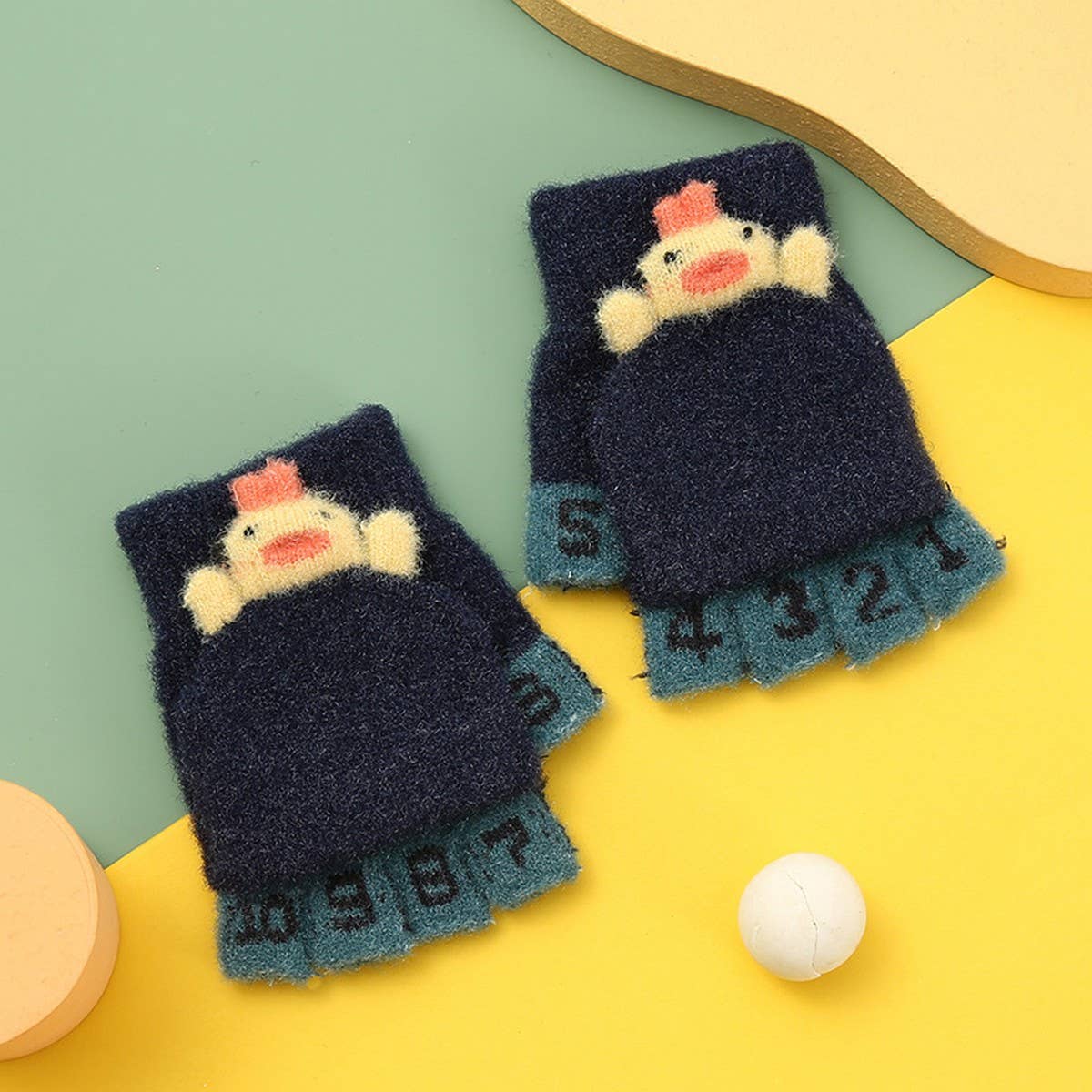 CHILDREN'S HALF-FINGER SKI WARM WINTER GLOVES_CWAG0165