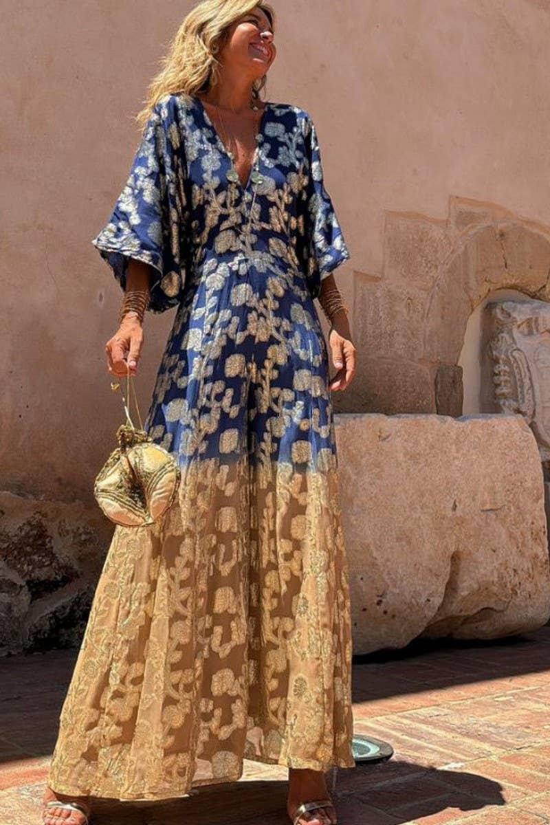 CWDMD5856_V-NECK OPEN BACK WIDE-LEG JUMPSUIT